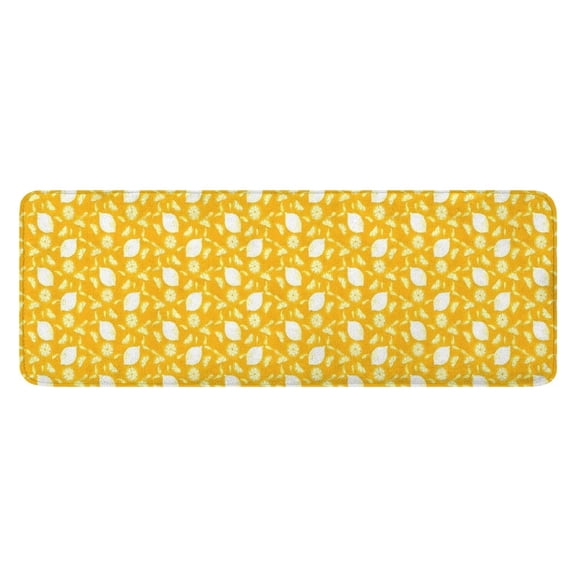 Yellow Lemon Fruit Shapes Orange Pattern Kitchen Rug Mat,Kitchen Runner Rugs Non Skid Washable,Decorative Kitchen Floor Mats for Kitchen,Sink,Laundry,17"x47.2"