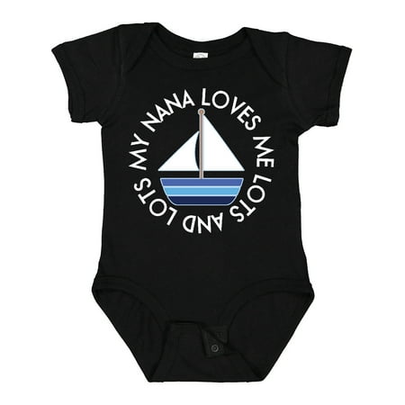 

Inktastic My Nana Loves Me Sailboat Boys Gift Baby Boy Bodysuit