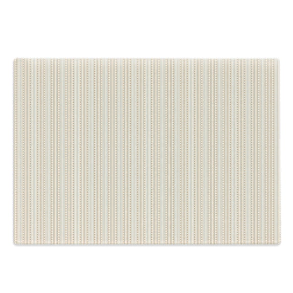 Geometric Cutting Board, Abstract Vertical Waves with Dots in Pastel Colors Repeating Design, Decorative Tempered Glass Cutting and Serving Board, in 3 Sizes, by Ambesonne