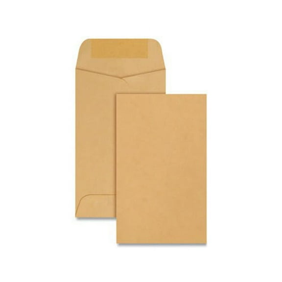 Kraft Coin and Small Parts Envelope 3, Square Flap, Gummed Closure, 2.5 x 4.25, Brown Kraft, 500/Box