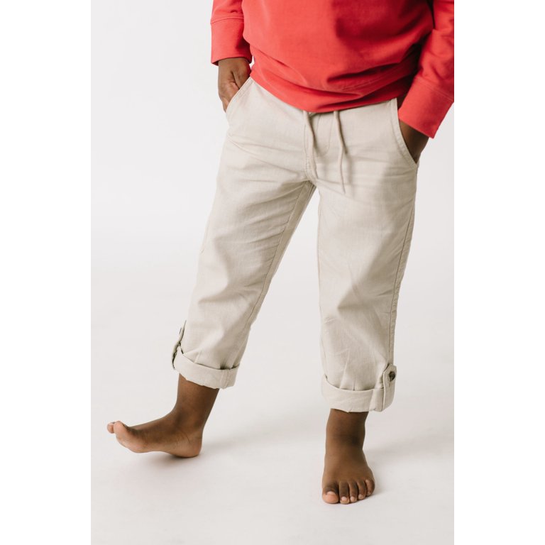 Hope & Henry Boys' Relaxed Linen Roll-Up Pant