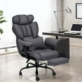 thumbnail image 3 of Hoffree Big and Tall Fabric Office Chair 450lbs, Executive Desk Chair with Massage Ergonomic  Computer Chair with Footrest Reclining Desk Office Chair with Lumbar Support for Home Office, 3 of 10