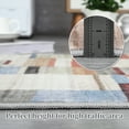 thumbnail image 4 of Hasoo 9' x 12' Large Area Rug for Living Room Bedroom Geometric Abstract Rug Indoor Modern Color-Block Rug Low Pile Non-Slip Carpet, Red Multi, 4 of 7
