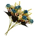 thumbnail image 4 of Ramo de rosas de cristal artificial Ceremonia de banquete de boda Decoración floral de tela de seda rosa falsa, Azul Kearding HA6935-07B, 4 of 6