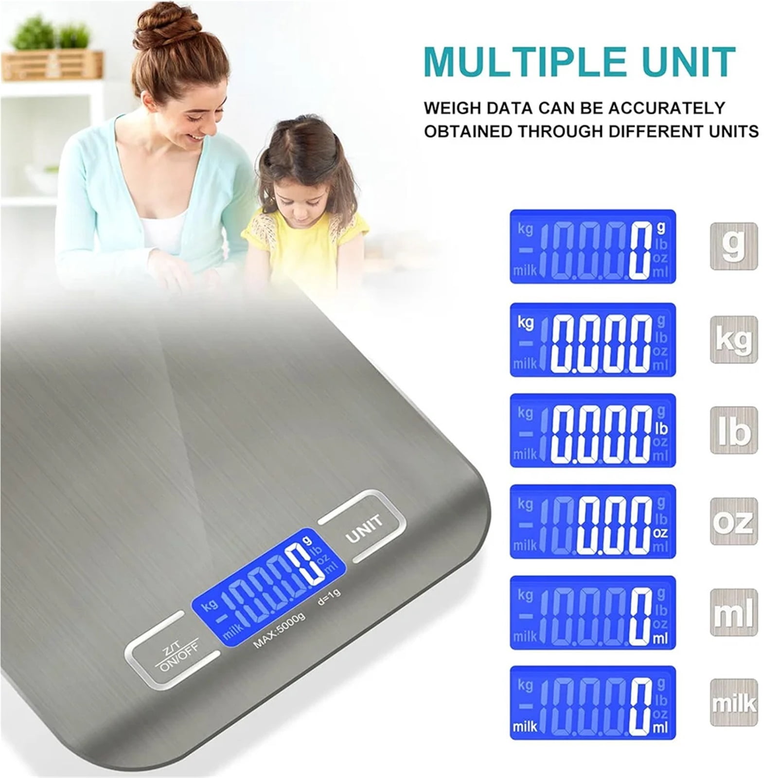 Kitchen Digital Scale Stainless Steel Mini Precision Weight Scale 0.1g Portable Weights Scale Cooking Baking Measuring Tools