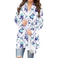 thumbnail image 2 of Cardigans pour Femmes à la Mode à Manches Longues Imprimé Floral Cardigan Veste Haut Mignon Cardigan en Liquidation, 2 of 6