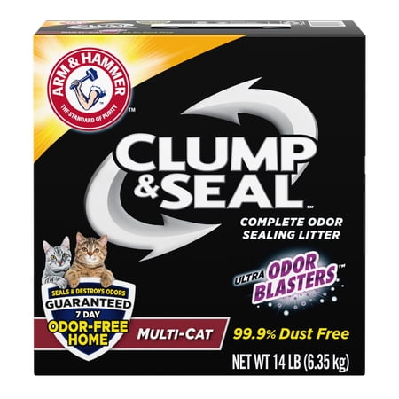 ARM & HAMMER Clump & Seal Cat Clumping Litter Multi-Cat Odor Sealing 99.9% Dust Free 14 lb