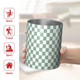 thumbnail image 5 of 12oz Coffee Tumblers Green and White Checkerboard Pattern Stainless Steel Vacuum Insulated Travel Tumbler Coffee Cups Mug with Lid and Straw with Cleaning Brush for Cold & Hot Drinks, 5 of 5