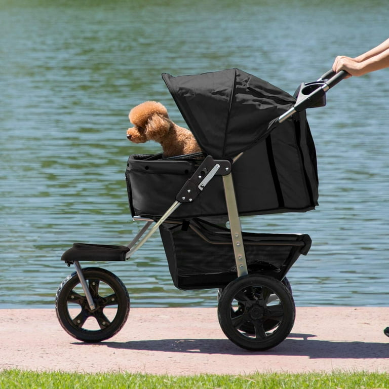 PaWz Large Pet Stroller Dog Cat Carrier Travel Pushchair Foldable Pram 4  Wheels