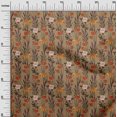 thumbnail image 3 of oneOone Georgette Viscose Tawny Brown Fabric Floral Retro Dress Material Fabric Print Fabric By The Yard 42 Inch Wide, 3 of 5