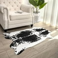 thumbnail image 5 of Lochas Faux Cowhide Area Rug Super Soft Mat Carpet Cow Print Rugs for Bedroom Living Room, 4.6'x5.2',Black, 5 of 7