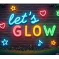thumbnail image 4 of Neon Theme Let's Glow Banner Creative Decorative Glow in the Dark Neon Party Banner for Music Event Dance Party Kids Celebration, 4 of 6