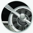 thumbnail image 1 of Designart 'Travel by Air Grey Plane' Traditional Metal Circle Wall Art, 1 of 3