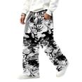 thumbnail image 5 of GrmtClth Mens Pants Loose Fit Camo Casual Bottoms Elastic Drawstring Waist Multi Patch Pocket Outdoor Daily Pants 3XL, 5 of 7