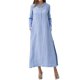 thumbnail image 1 of Women Vintage V-Neck Cotton Linen Shirt Maxi Dress Beach Loose Kaftan Long Dress, 1 of 9