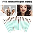 thumbnail image 3 of 1 Set Travel Makeup Brush Set Eyeshadow Brush Contour Concealer Blusher Brush Faux Fiber Green, 3 of 6