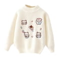 thumbnail image 1 of Suéter de cuello redondo para niña, suéter de invierno, suéter de punto con cuello redondo, ropa elegante para niños, top grueso y cálido, top de poliéster para niños, 1 of 7