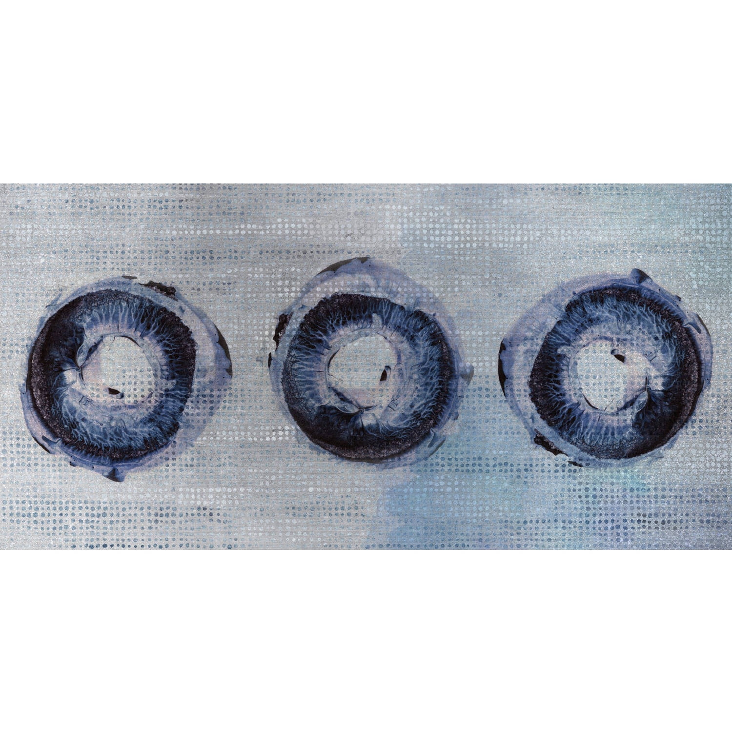 MARMONT HILL  - 'Ring Shadows' Painting Print on Wrapped Canvas - Blue Small