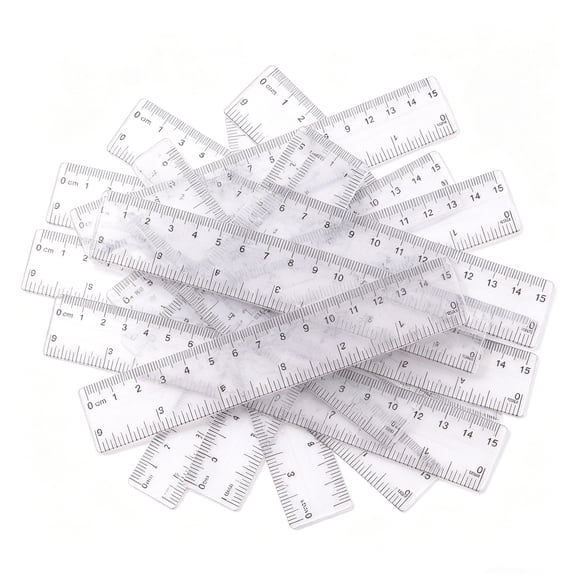 20 Pcs Clear Plastic Ruler 15 cm/6 inch Straight Ruler Transparent Measuring Tool Small Ruler Drafting Tools for Drawing Straight Lines Underlining,Topboutique