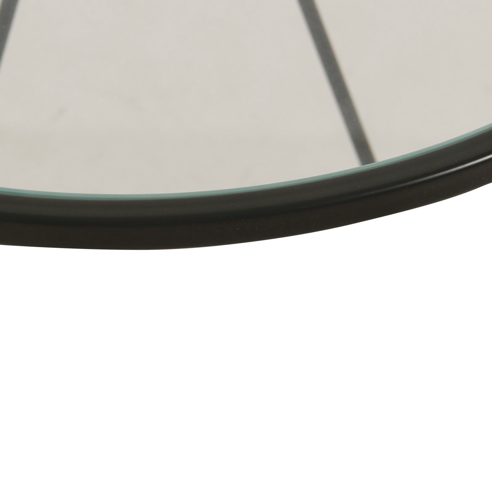 HomePop Metal Accent Table Triangle Black Base Round Mirror Top