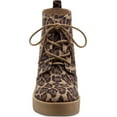 thumbnail image 4 of Jessica Simpson Mesila Leopard Wedge Closed Round Toe Lace Up Ankle Booties (Natural, 9), 4 of 6