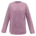 thumbnail image 4 of Fiaer.Waffle Long Sleeve T Shirts for Women.Womens Crew Neck Plus Size Loose Fit Tshirts.Women's Casual Trendy Going out Basic Tops Light Purple XL, 4 of 5