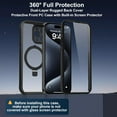 thumbnail image 2 of for iPhone 15 Pro Max Case with Invisible Magnetic Stand, Compatible with Mag-Safe Translucent Matte with Built-in Screen Protector, Shockproof Protective Phone Case for Women Men, Black, 2 of 12