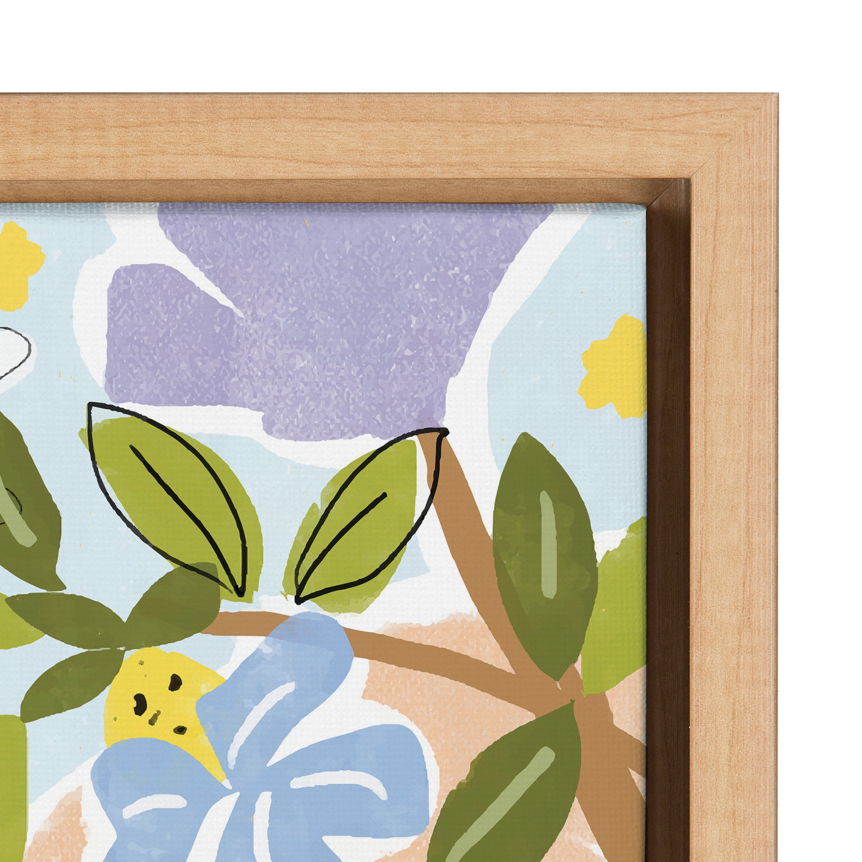 Kate and Laurel Sylvie Beauty Around Me Framed Canvas Wall Art by Alja Horvat 18x24 Natural Decorative Boho Art for Wall