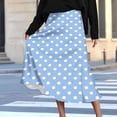 thumbnail image 2 of ClodeEU Women's Polka Dot Print Side Zipper Skirt ,Casual Summer Midi Skirt Sky Blue,Womens Plus L, 2 of 8