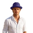 thumbnail image 4 of Ticikt Mens Breathable Mesh Fedora Hat, Summer Outdoor Short Brim Fedora Sun Hat,Dark Purple, 4 of 6