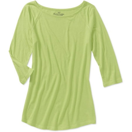 Faded Glory Fg 3/4 Boatneck Tee Solid