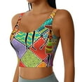 thumbnail image 2 of Vsdgher Dancing African Womans Print Women Sleeveless Athletic Tank Top Built-in Bra Camisole Sports Vest for Yoga Running Fitness Exercise with Removable Pads, 2 of 8