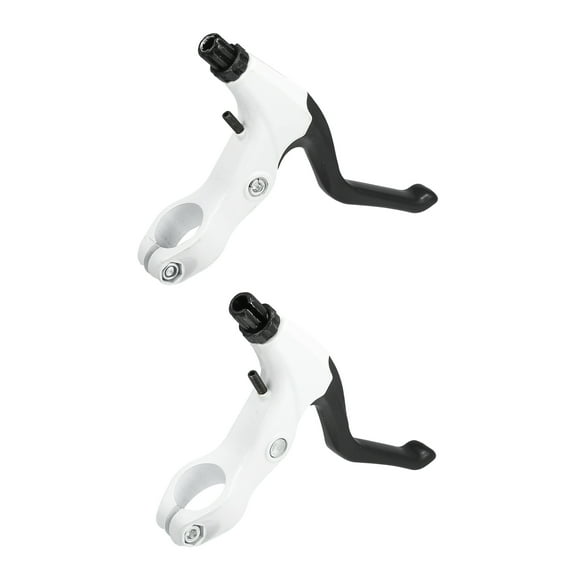 Unique Bargains 1 Pair Universal Aluminum Alloy 22mm Mountain Bicycle Brake Lever Handlebar Bike Brake Handle White