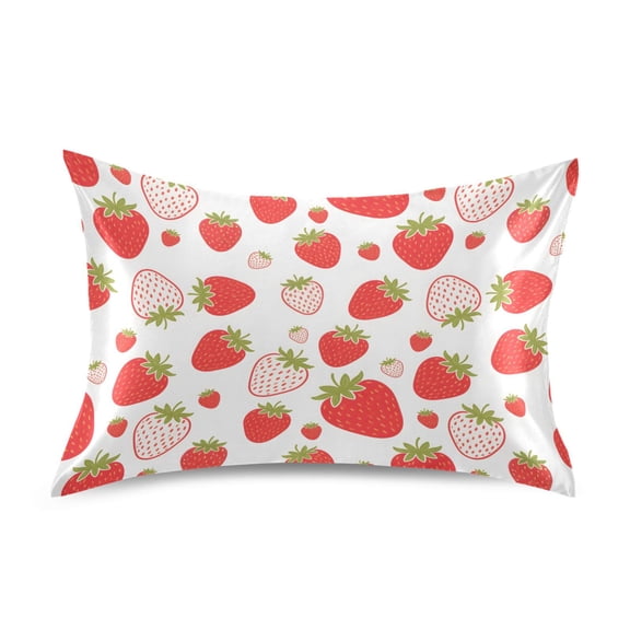 Ryvnso Satin Pillowcase Strawberry Red Pillow Cases Standard Size 26x20in
