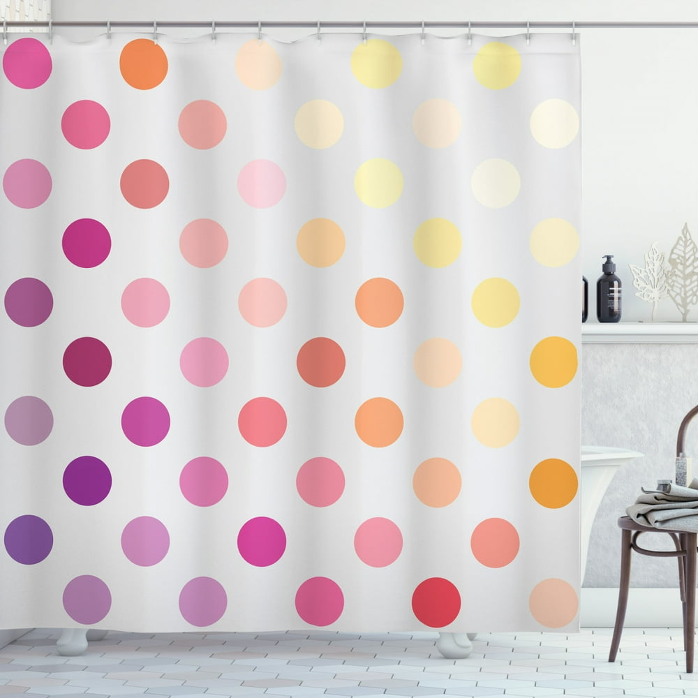 Polka Dots Home Decor Shower Curtain Set, Gradient Polka Dots Artistic