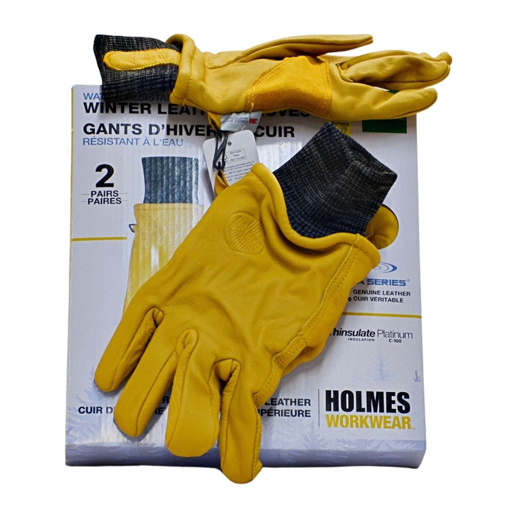 Holmes Workwear Water-Resist pk Winter Leather Glove L Yellow