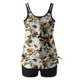thumbnail image 4 of Nrmvnmi Tankini Swimsuits for Women 2 Piece Bathing Suits Floral Prints Round Neck Swim Tank Top with Boy Shorts Modest Swimwear Mothers Day Gifts, 4 of 6