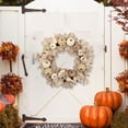 thumbnail image 5 of 18 Inch Fall Wreath Autumn Decorations for Front Door with Maple Leaves Pumpkins and Berries Harvest Thanksgiving Halloween Farmhouse Decor Indoor Outdoor Wall Window Hanging,, 5 of 9