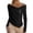 Black, variant on Long Sleeve Shirts for Women Elegant Off Shoulder Blouse Basic Solid Color Tops with Irregular Edges