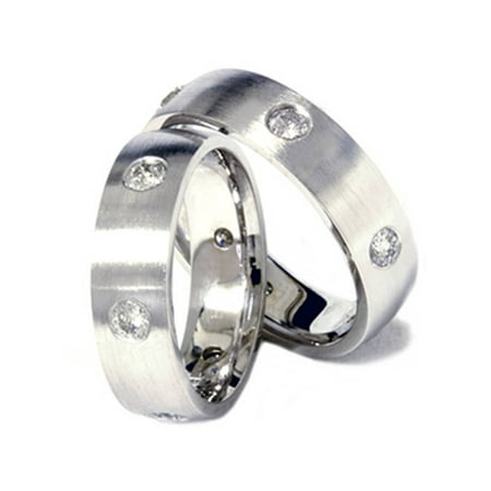Diamond Palladium Engagement Setting - 1 1/2ct Matching Palladium Comfort Fit Wedding Ring Set