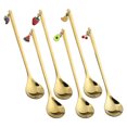 thumbnail image 1 of 6 Piece Set New Year Tableware Dessert Spoon Stir Small Spoon Fork New Year Gift Fruit, 1 of 5