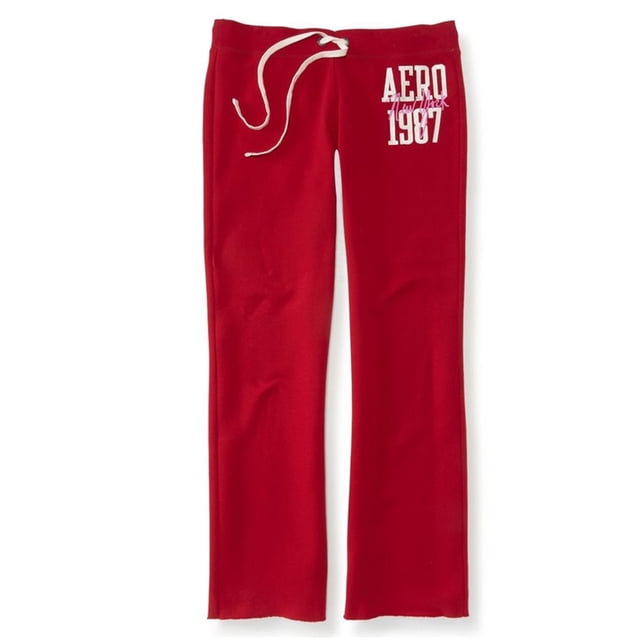 Aeropostale - Pantalones deportivos clásicos para mujer, color rojo, grande Aeropostale Pantalones deportivos