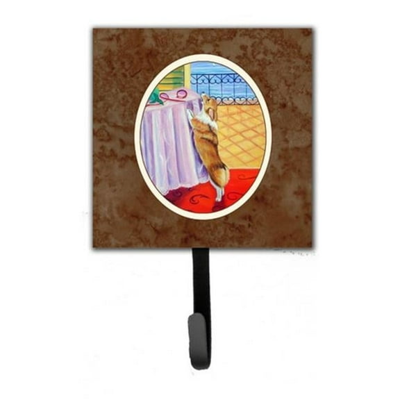 Corgi Leash or Key Holder, 6 x 1.25 x 4.25 in.