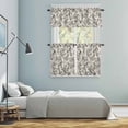 thumbnail image 5 of Vintage Grey Flower Kitchen Curtains Sets for Windows 36 Inch Length, Farmhouse Botanical Floral Retro Rod Pocket Window Treatments Tier Curtains and Valances Set for Bedroom/Bathroom, 5 of 8