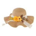 thumbnail image 2 of Sombrero de paja DIY con flores artificiales, transpirable, para uso doméstico, para niñas, vacaciones, manualidades, para exteriores, a moda, Estilo H, 2 of 7
