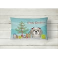 thumbnail image 2 of Carolines Treasures BB1622PW1216 Christmas Tree and Gray Silver Shih Tzu Canvas Fabric Decorative Pillow, 12H x16W,, 2 of 3