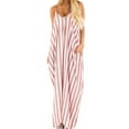 thumbnail image 4 of Baohd Été Femmes Strappy pour Cami Rayé Longue Robe Boho Maxi Rose L, 4 of 6