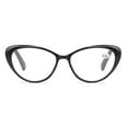 thumbnail image 2 of Women's Black Cat Eye Reading Glasses 2.50 Spring Hinge Plastic Lightweight Readers +2.50, 2 of 4