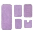 thumbnail image 2 of Home Weavers Radiant Collection 100% Cotton Non-Slip Bathroom Rug Set Machine Washable Bathroom Rug, Bath Rug, Bathroom Rug, Runner, U Shaped Contour, Purple Color 5 Piece Bath Rug set, 2 of 3