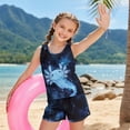 thumbnail image 4 of Psesaysky Blue Axolotl Galaxy Tankini Swimsuits for Girls Round Neck Tank Tops with Shorts 2 Piece Bathing Suits for Teens Girl 6-15 Years, 4 of 7